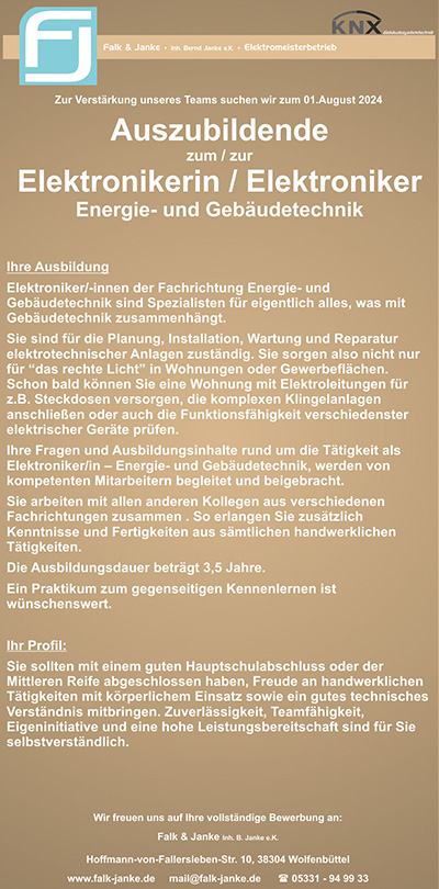 Azubi elektro 2024 gesucht